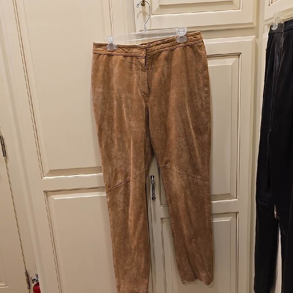 Vintage 2000's Yvonne&Marie   Butterscotch Suede Midi Length Skirt Size10